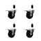 Service Caster 3.5'' Hard Rubber Swivel 1-3/8'' Expanding Stem Caster Set Total Lock Brake, 4PK SCC-EXTTL20S3514-HRS-138-4 - alternate 1